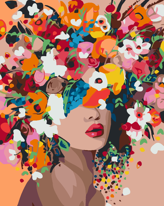 Peinture par numéros - Tête de fleur 4568