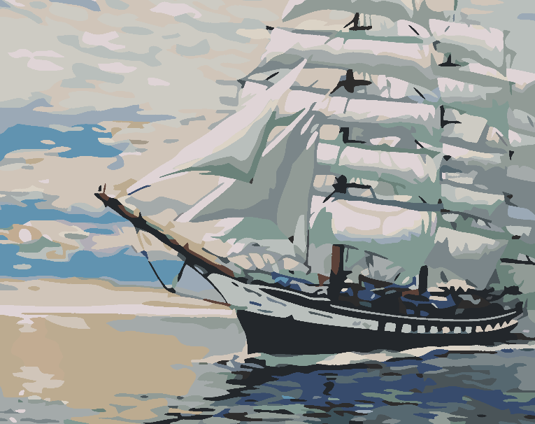 Peinture par numéros - Bateau sur la mer 4581