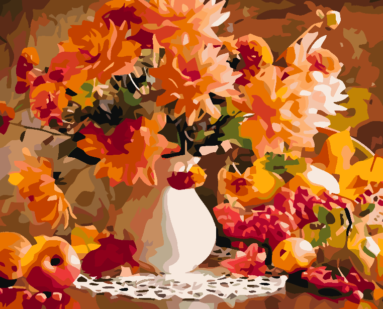 Peinture par numéros - Fleurs dans un vase 4583