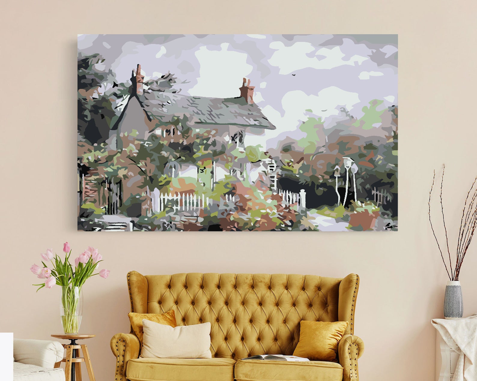 Pictura pe numere - Casă Peisaj 4584