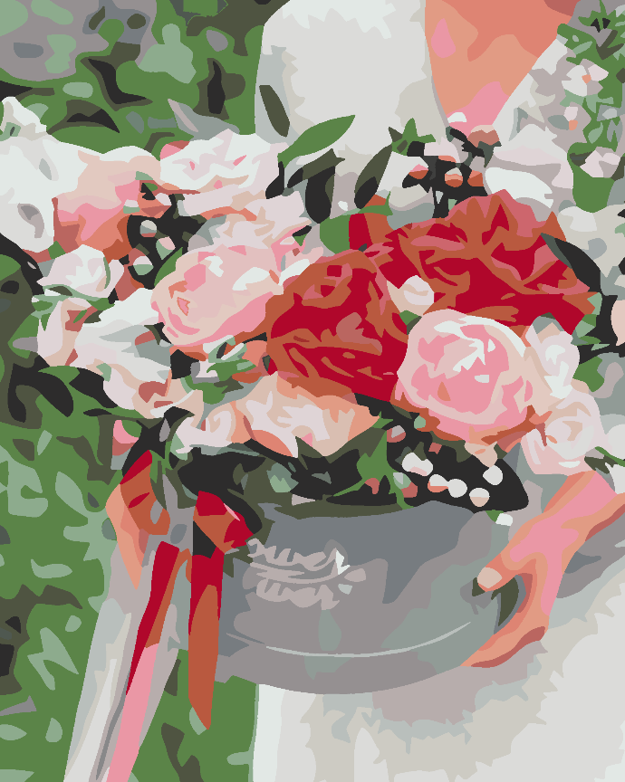 Peinture par numéros - Fleurs dans la boîte 4600