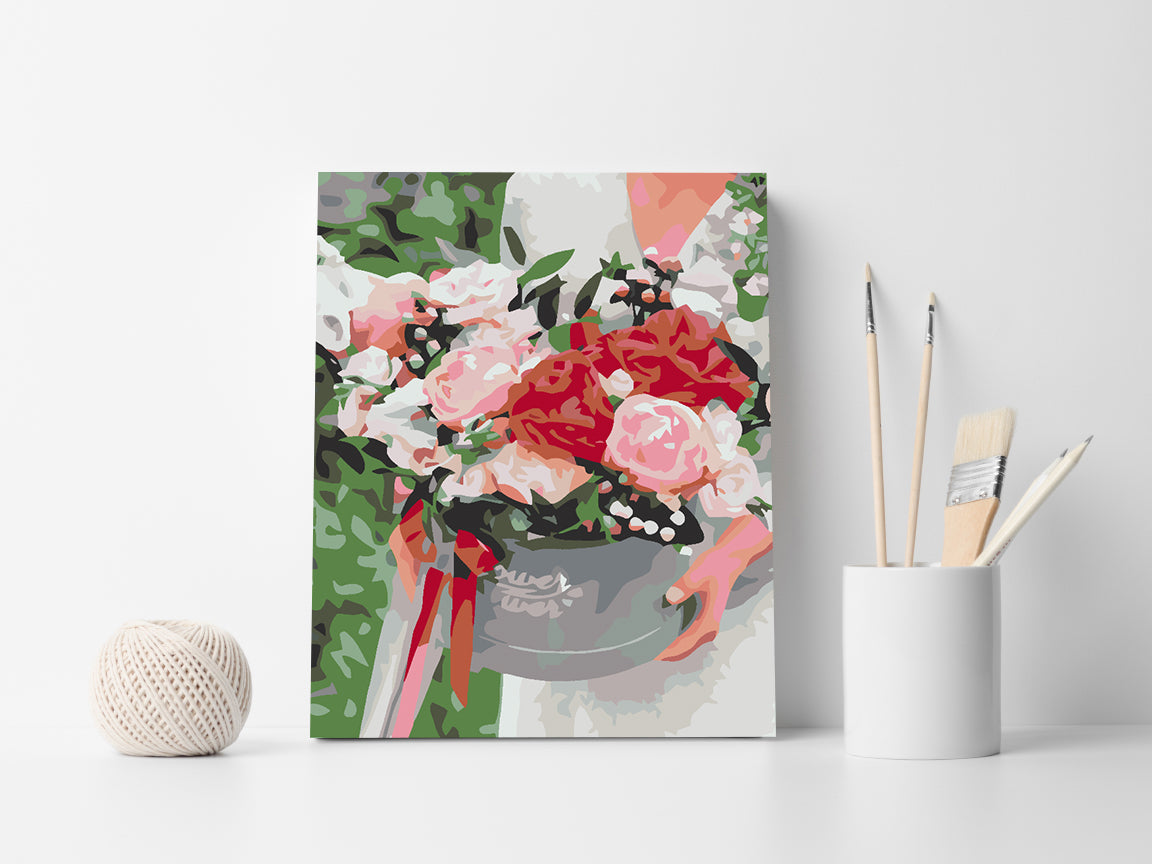 Peinture par numéros - Fleurs dans la boîte 4600