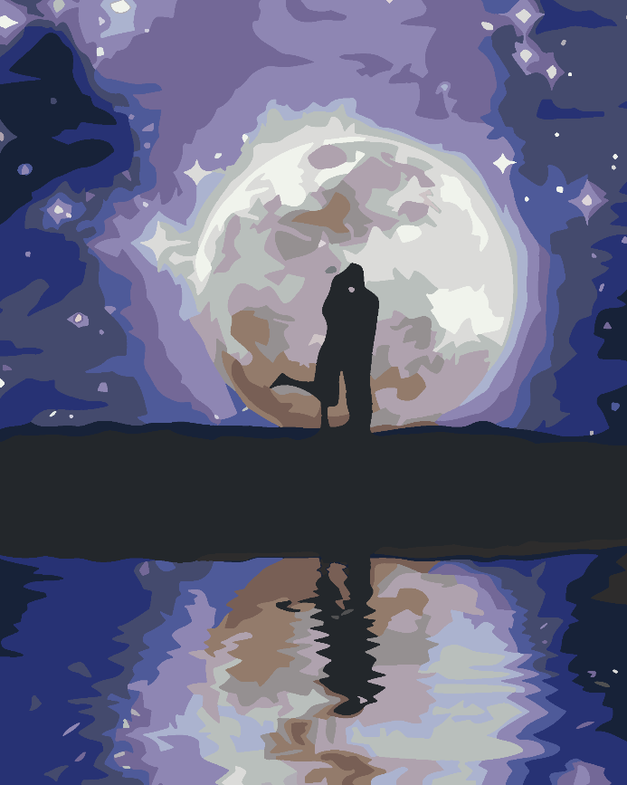 Peinture par numéros - L'amour à la lune 4601