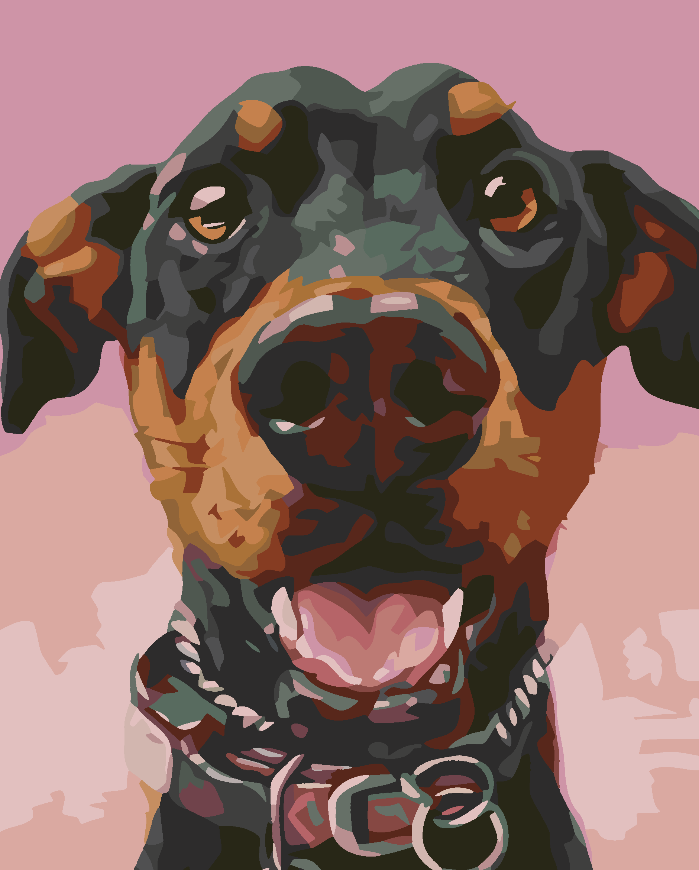 Peinture par numéros - Portrait de chien 4604