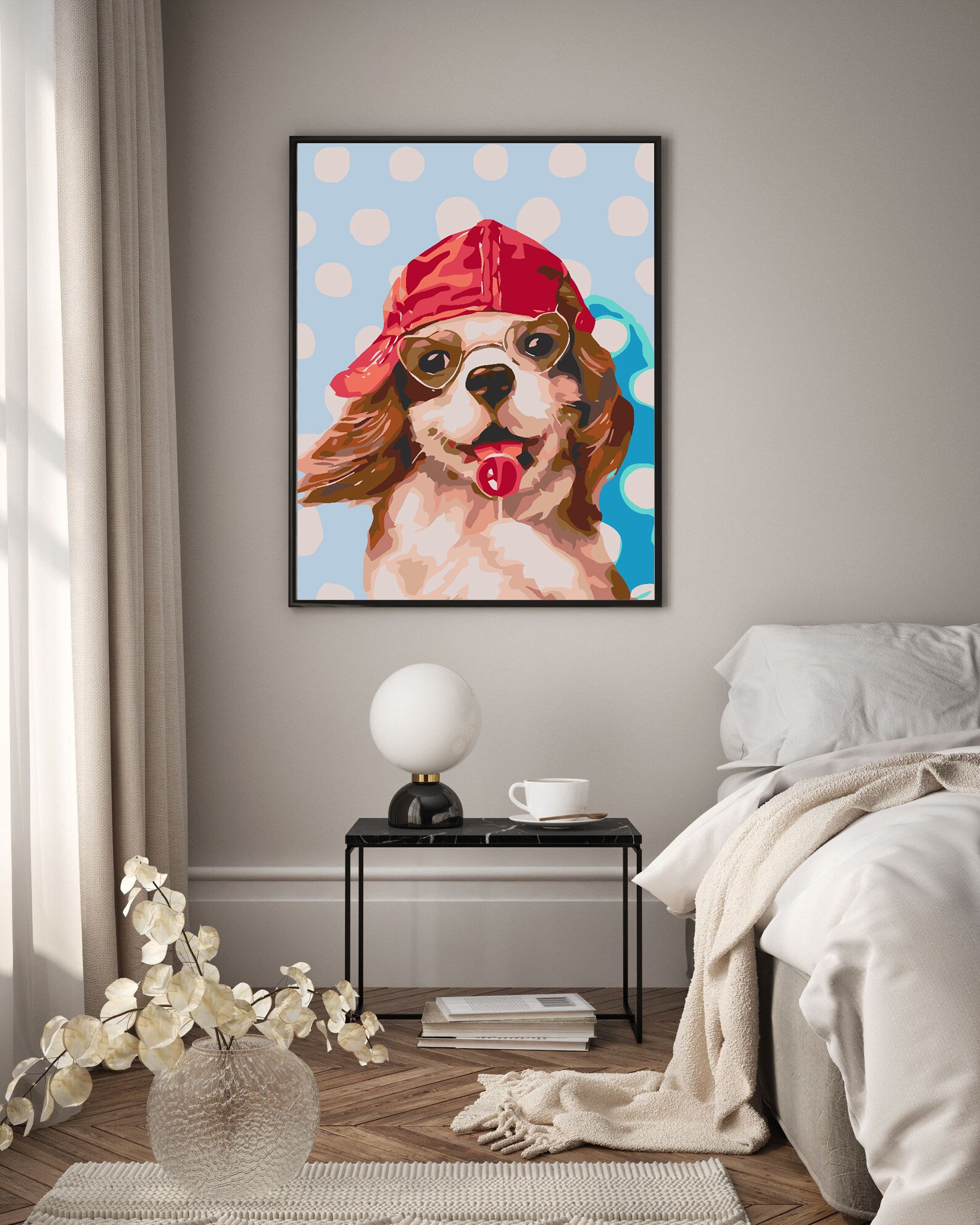 Peinture par numéros - Chien avec une casquette 4606