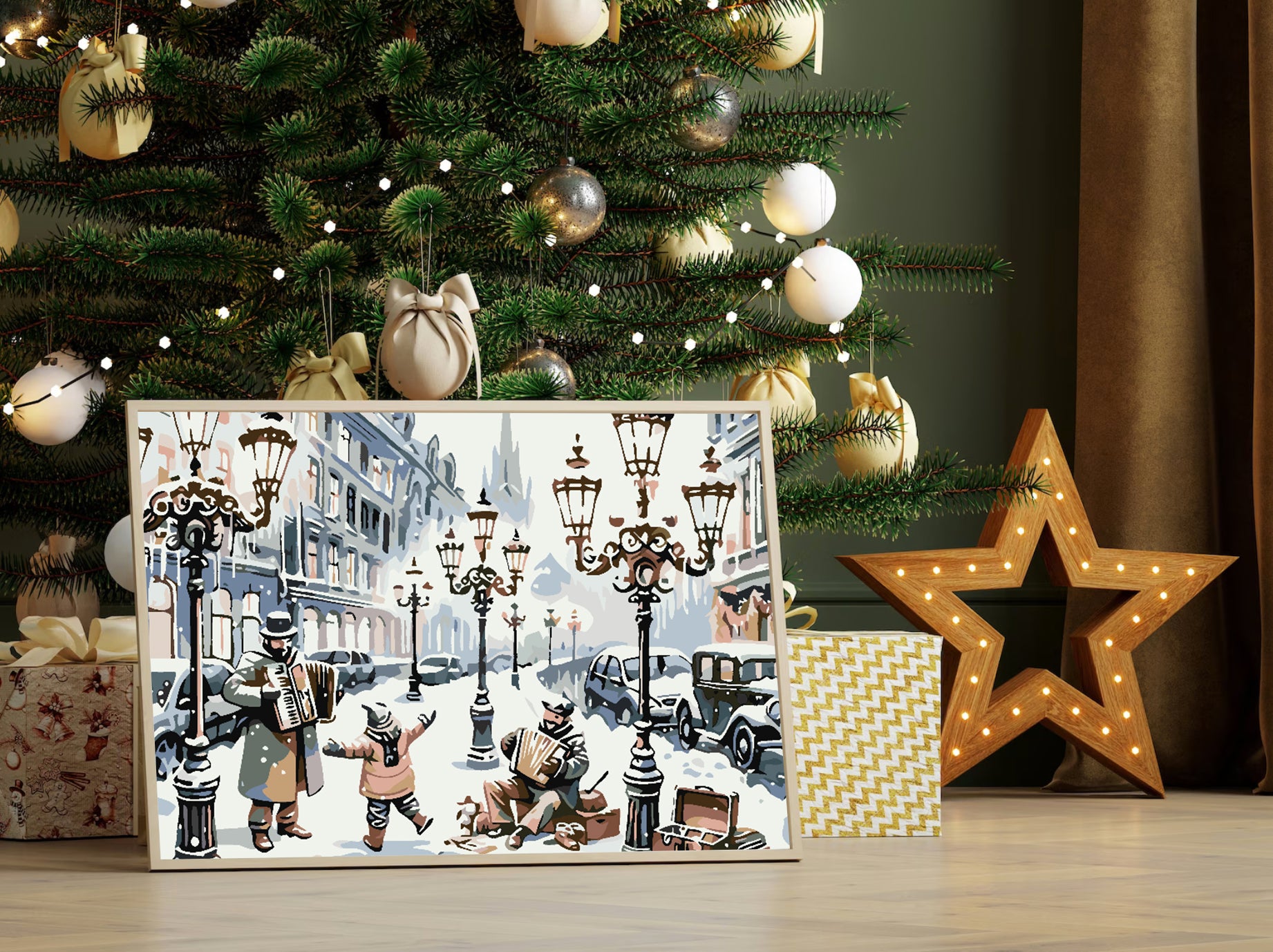 Peinture par numéros - Patinage d'hiver 4622