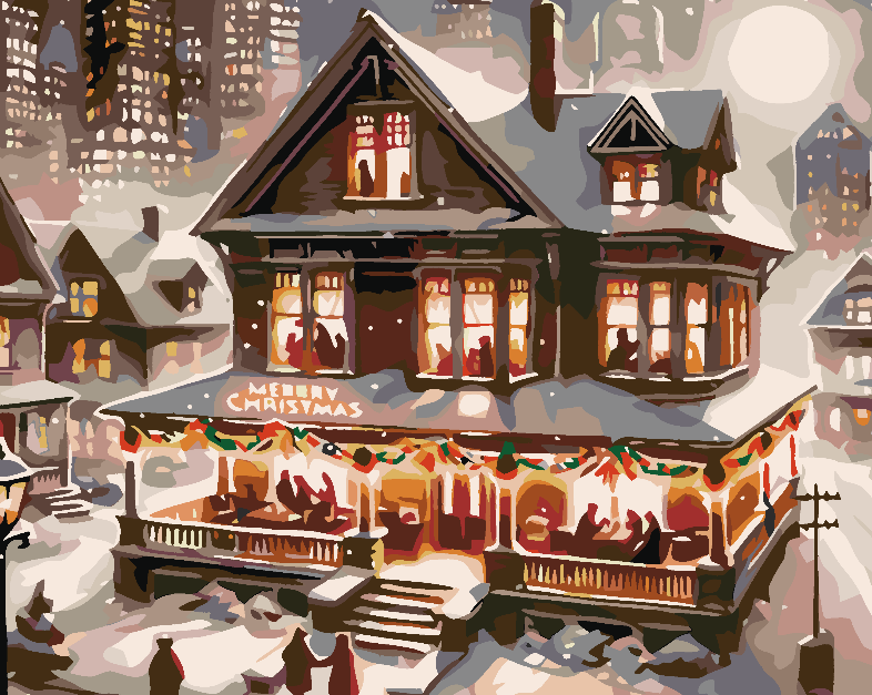Peinture par numéros - Maison d'hiver 4623