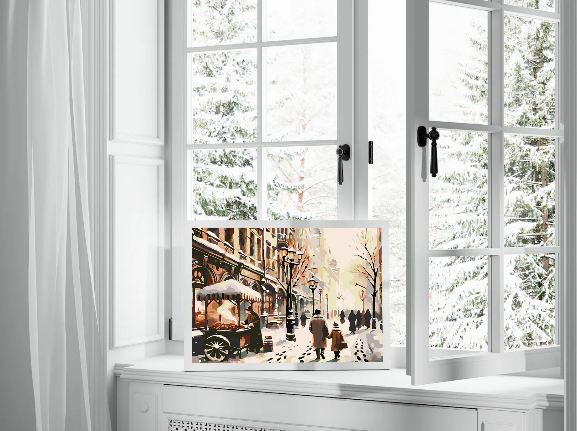 Peinture par numéros - L'hiver en ville 4624