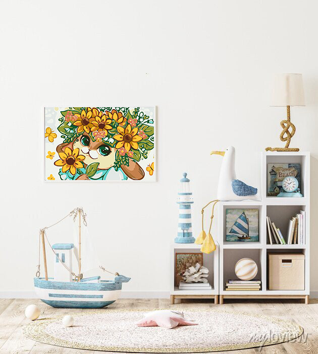 Malen nach Zahlen - Hase mit Blumen 4647