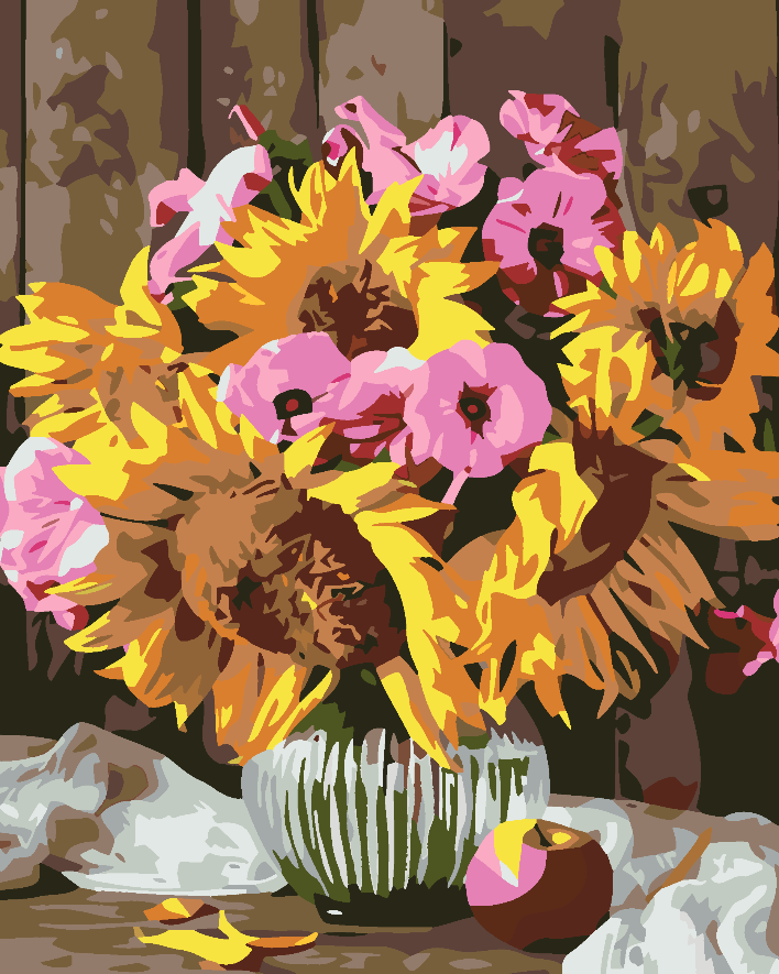 Peinture par numéros - Fleurs dans un vase 4654