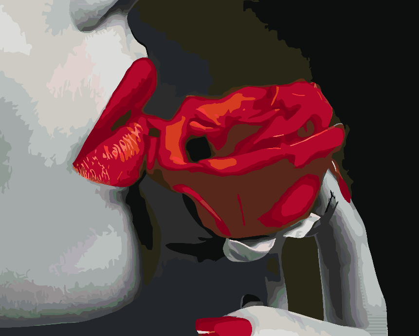 Peinture par numéros - Femme et rose rouge 4667