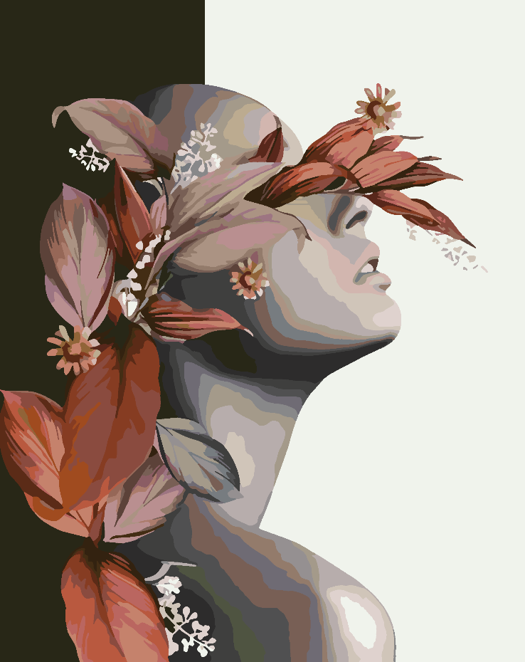 Peinture par numéros - Tête de fleur 4684