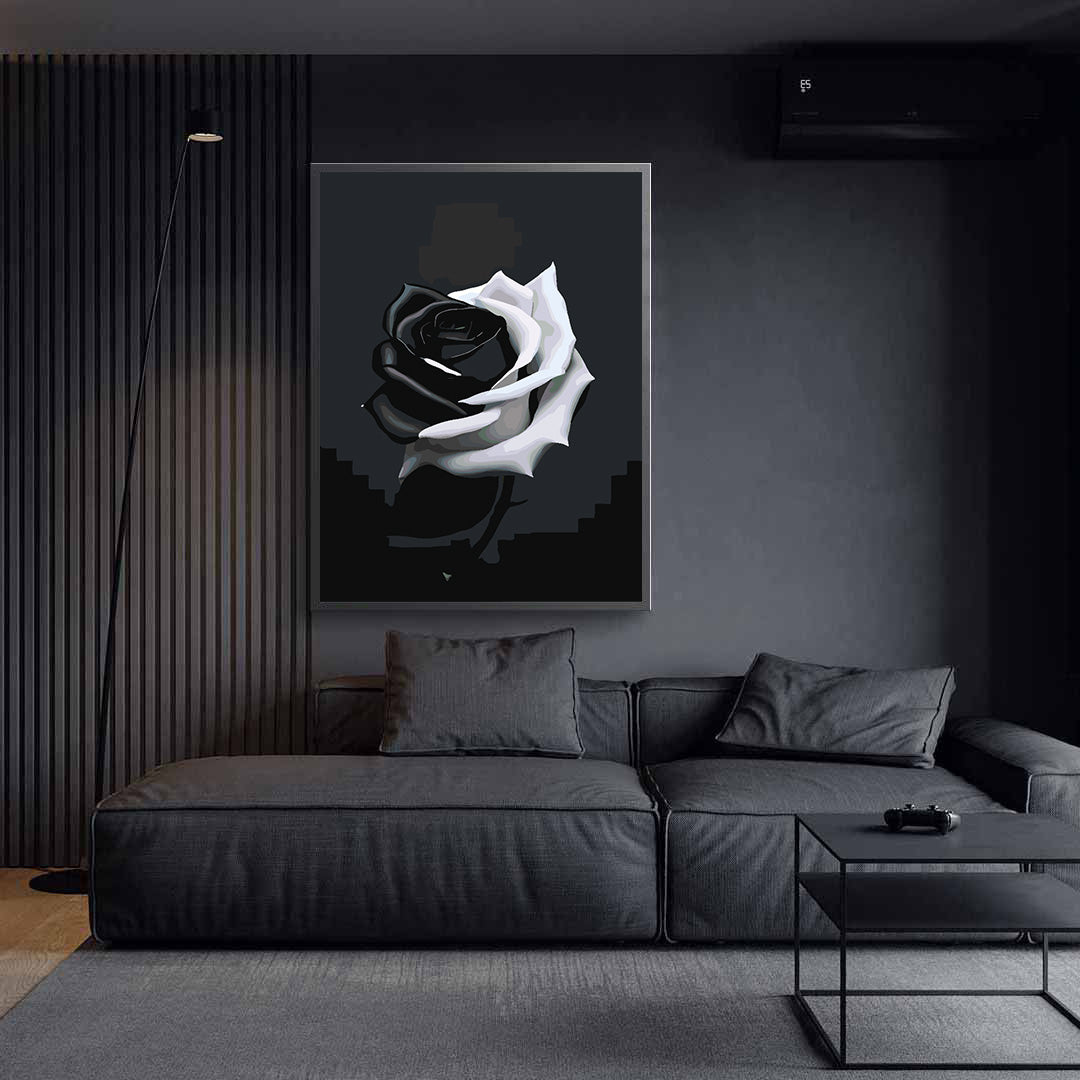 Malen nach Zahlen - Rose Ab Black 4696