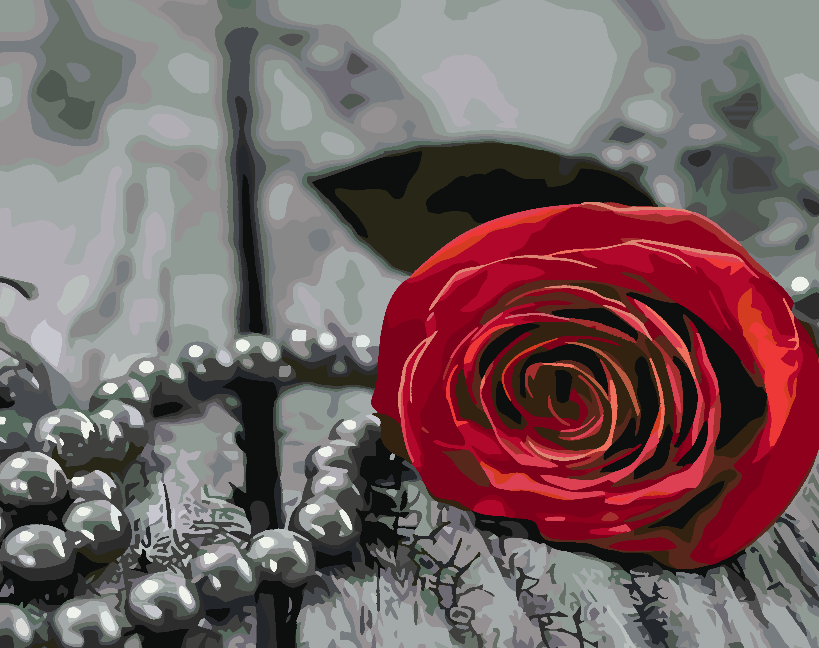 Pictura pe numere - Trandafir Roșu 4704