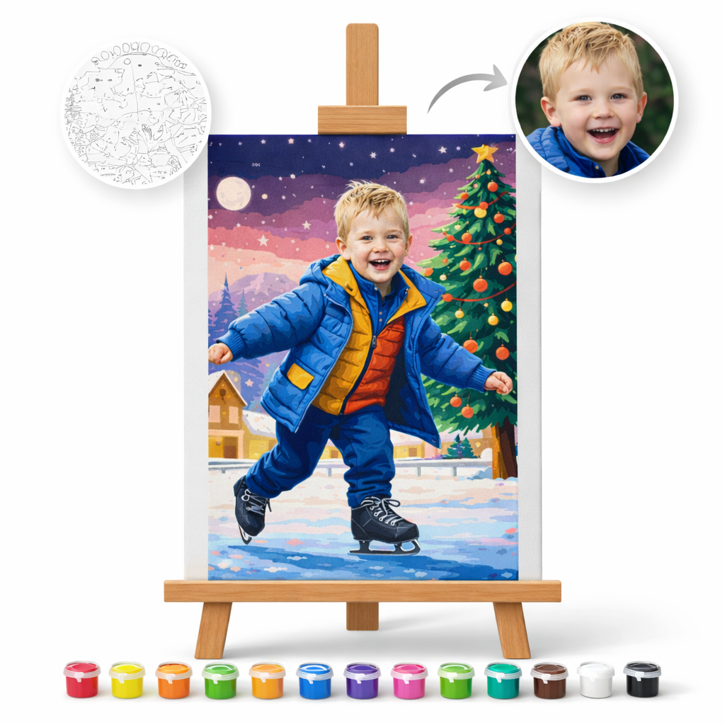 Pictura Personalizata pe Numere – The Kid on The Ice