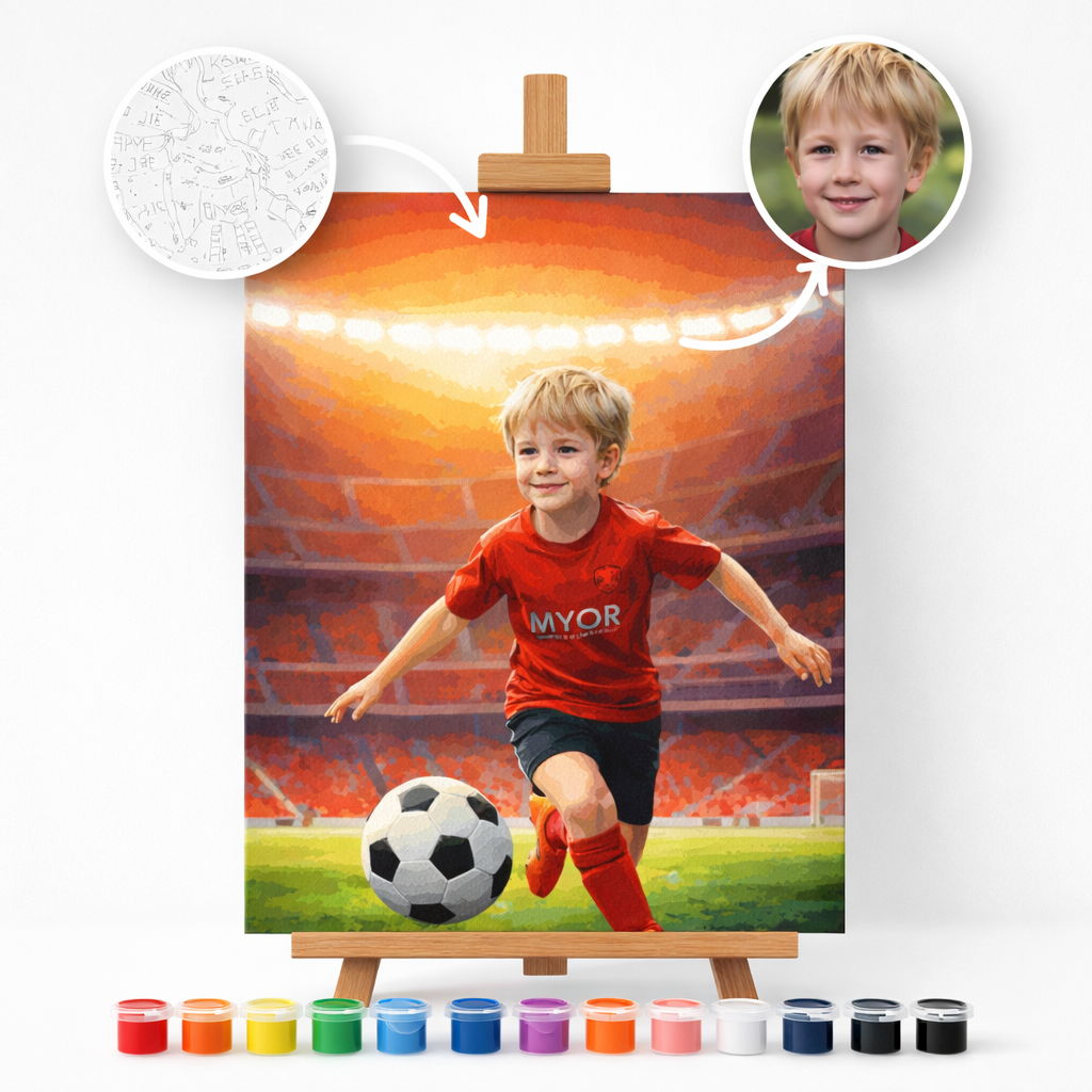 Pictura Personalizata pe Numere – Jucatorul de Fotbal