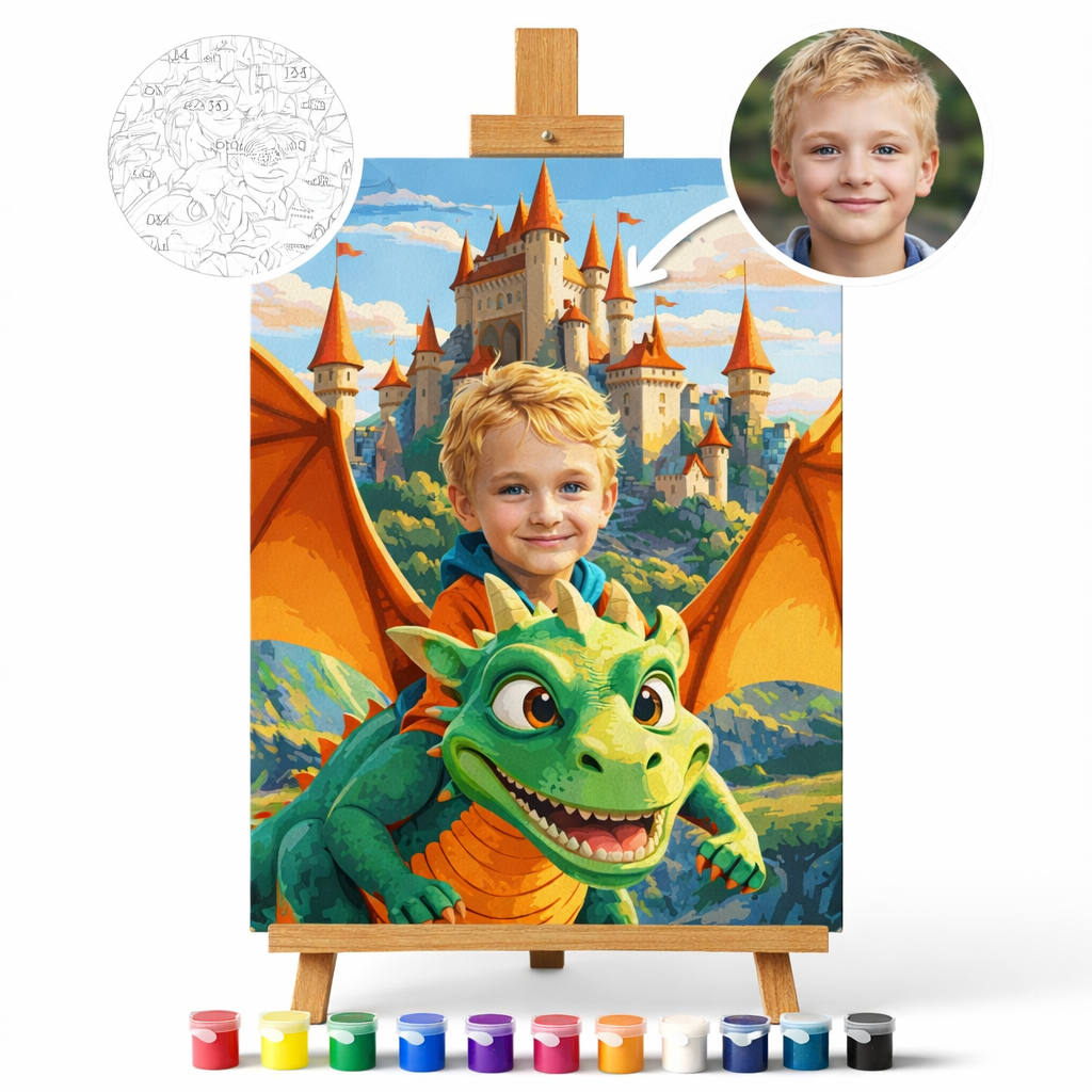Pictura Personalizata pe Numere – Dragonul Verde