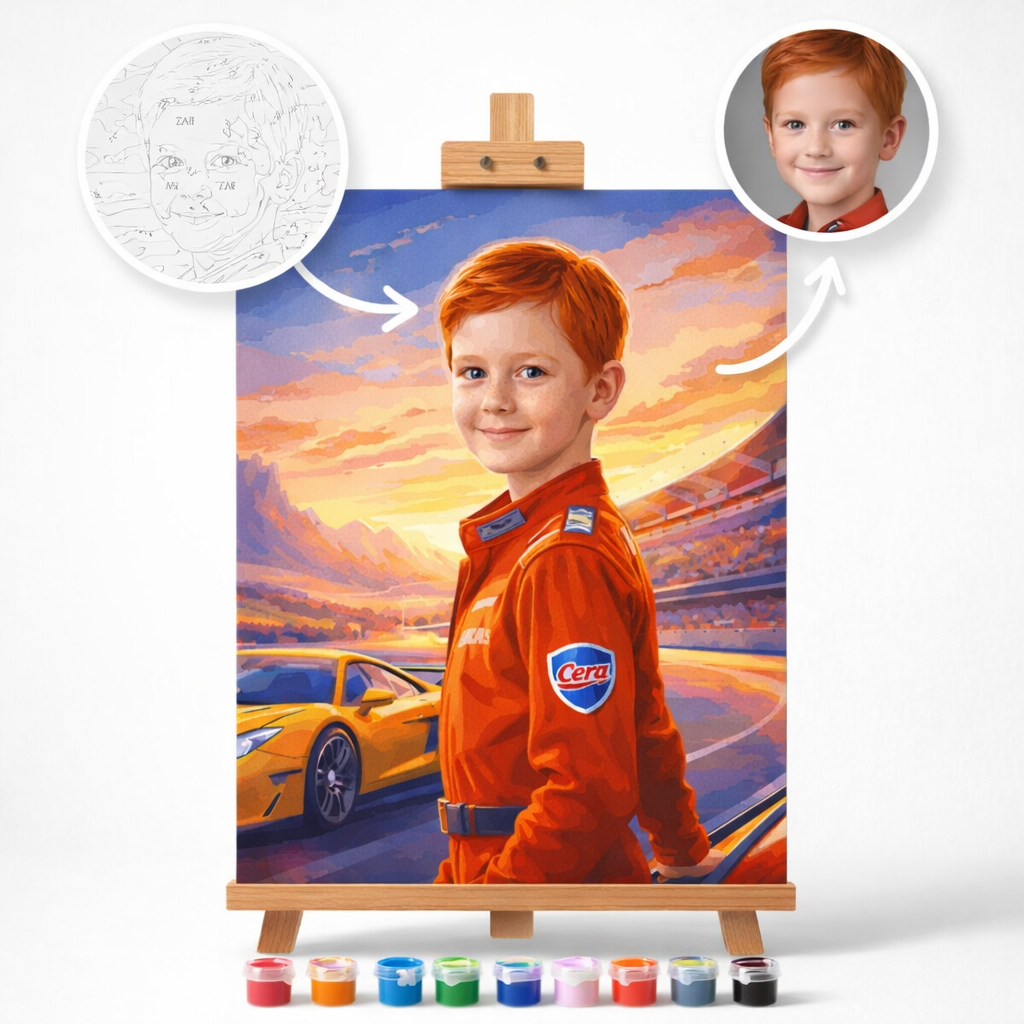 Pictura Personalizata pe Numere – soferul de Curse