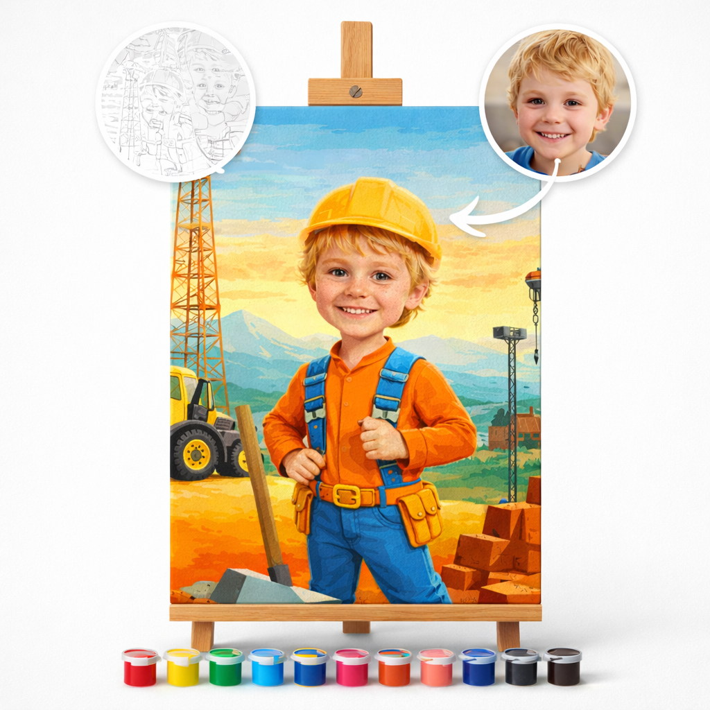 Pictura Personalizata pe Numere – Micul Constructor