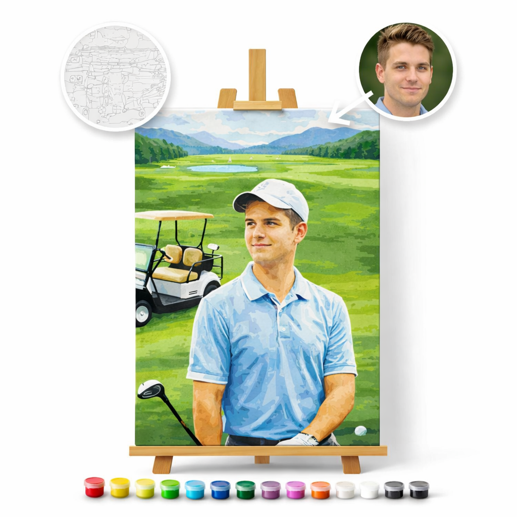 Pictura Personalizata pe Numere – Jucatorul de Golf