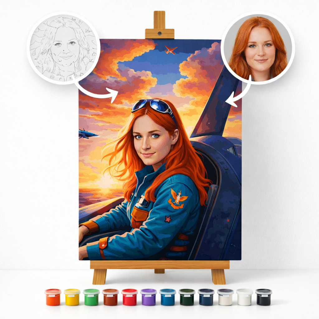Pictura Personalizata pe Numere – Aircraft Pilot
