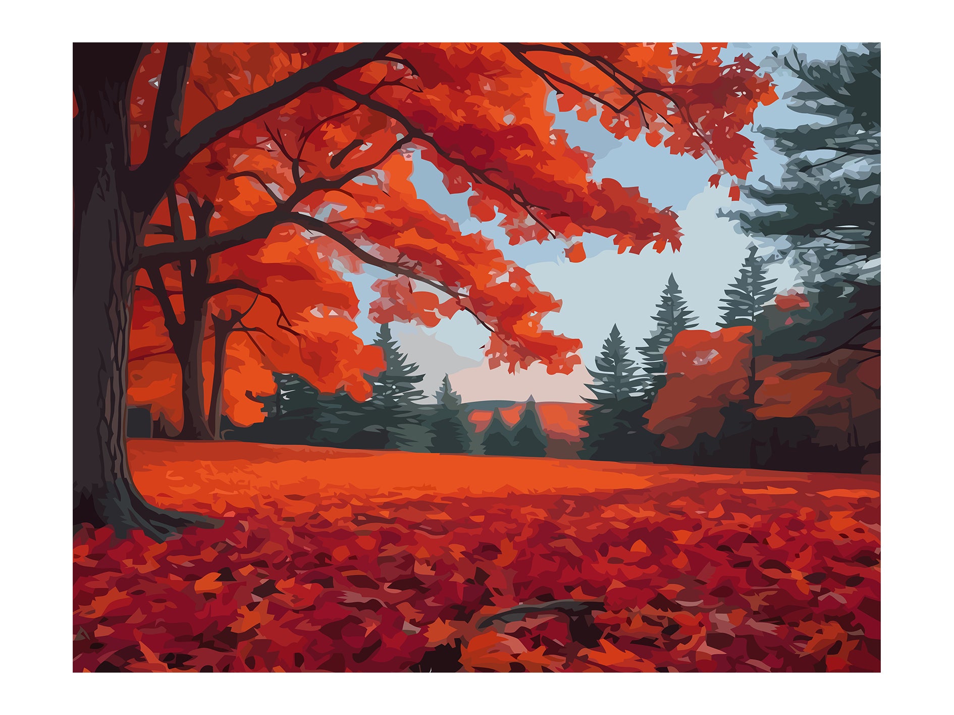 Set Pictură pe numere – Toamnă Roșiatică 6082