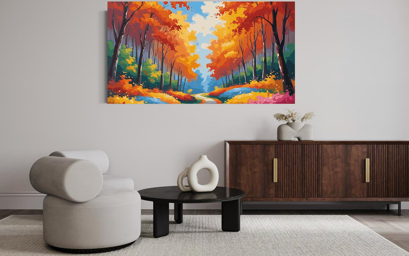 Set Pictură pe numere – Peisaj de Toamnă 6083