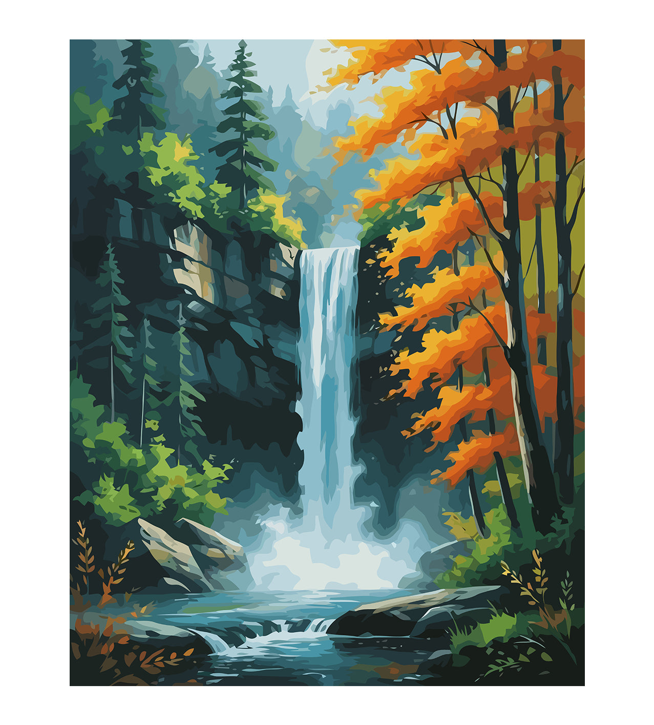 Set Pictură pe numere – Pădure Peisaj 6115