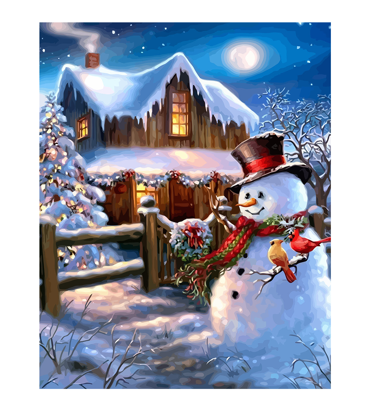 Set Pictură pe numere – Om De Zăpadă La Ușă 6130