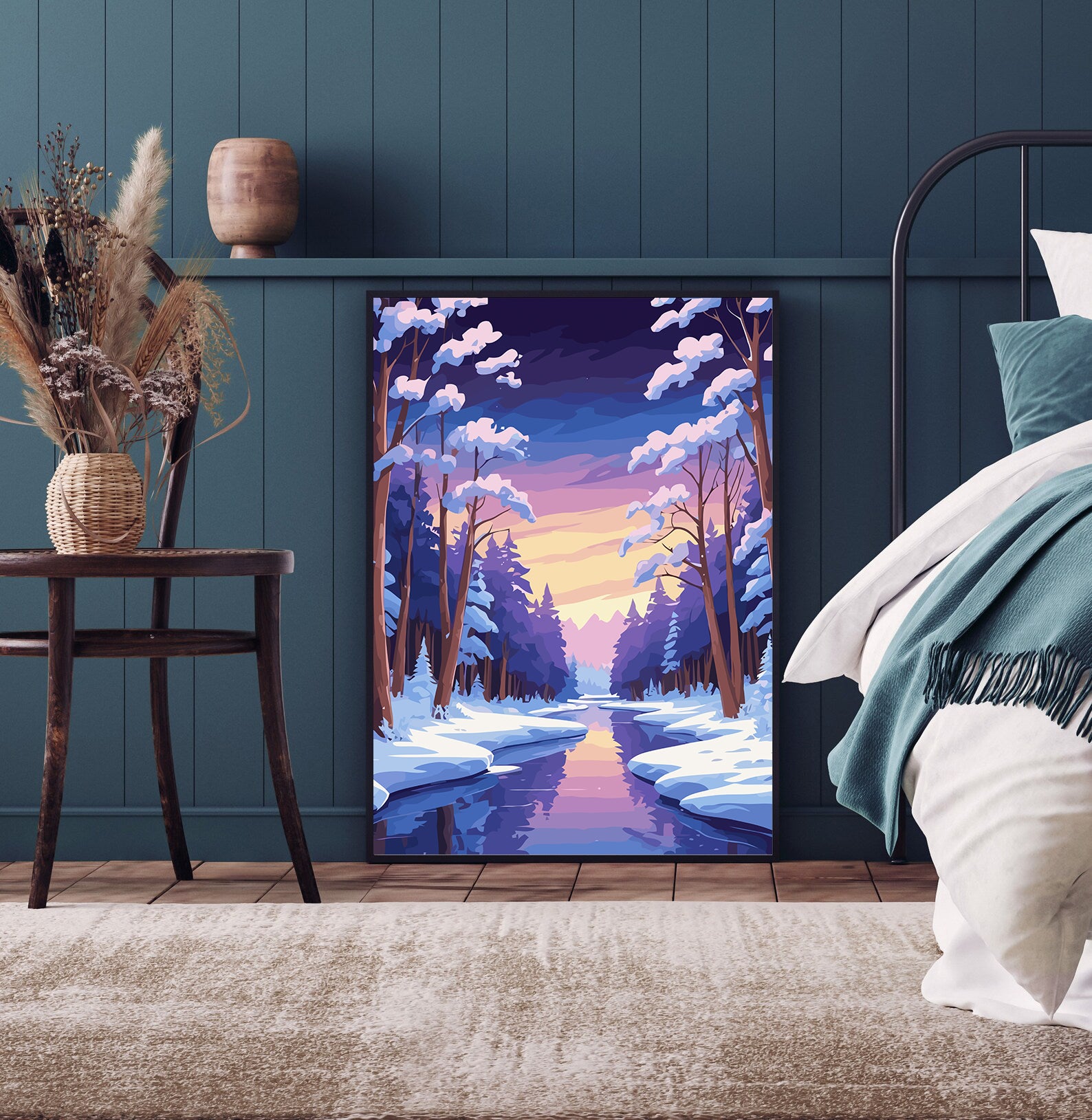 Set Pictură pe numere – Peisaj De Iarnă 6137