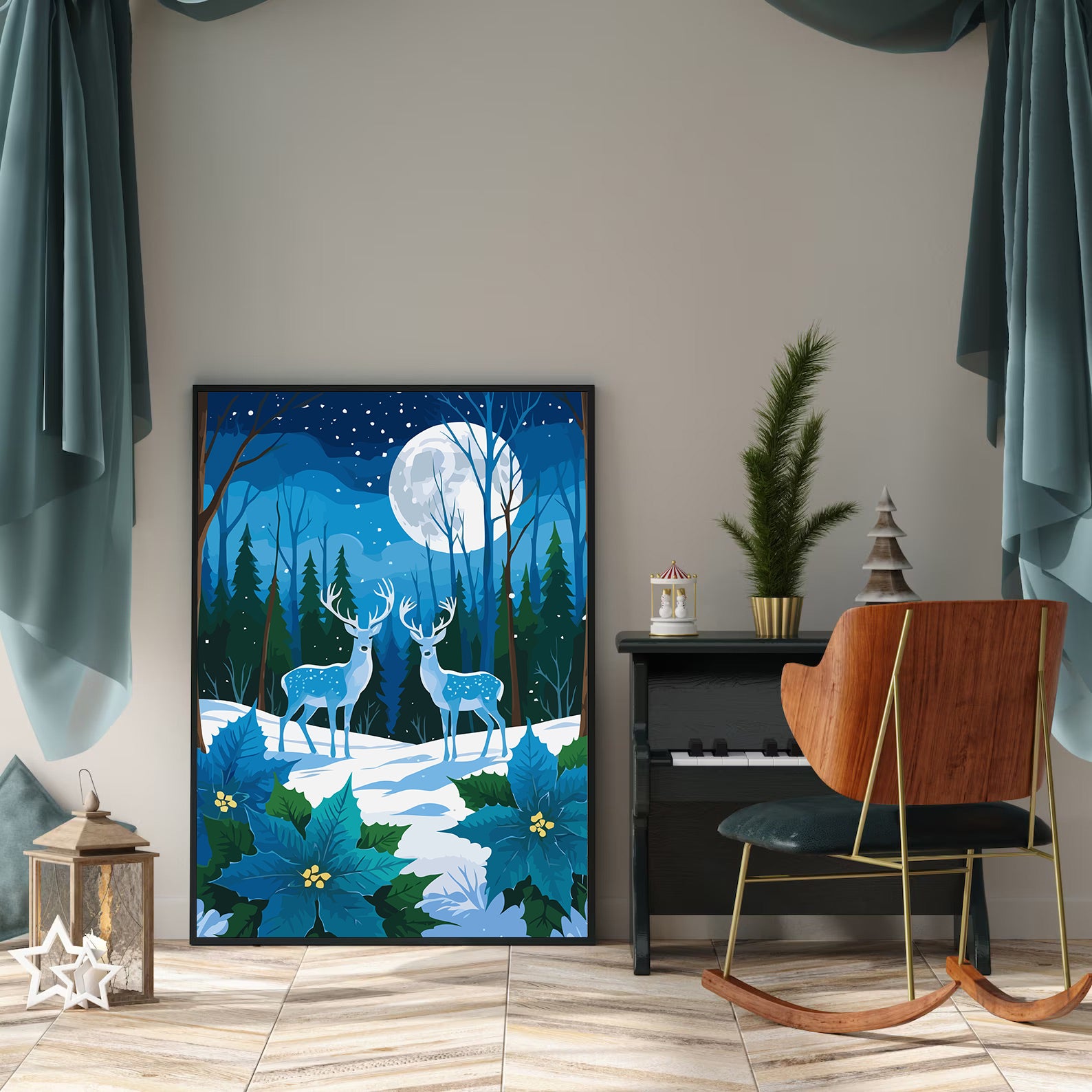 Set Pictură pe numere – Cerbi În Pădure Iarna 6142