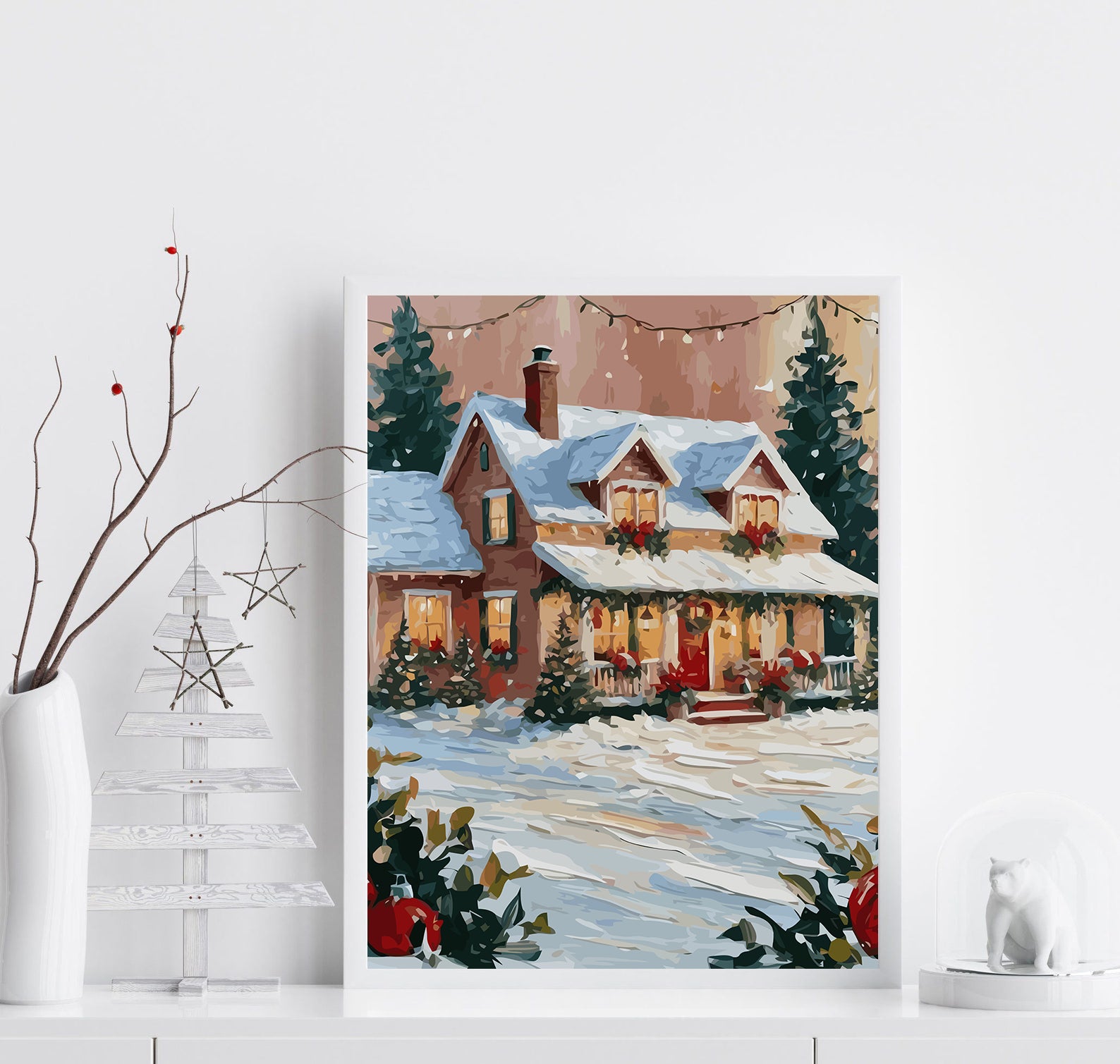 Set Pictură pe numere – Căsuță Iarna 6143