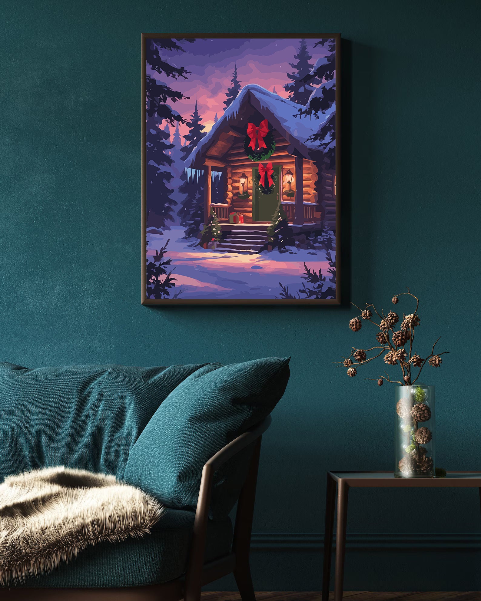 Set Pictură pe numere – Căsuță Decorată De Sărbători 6157