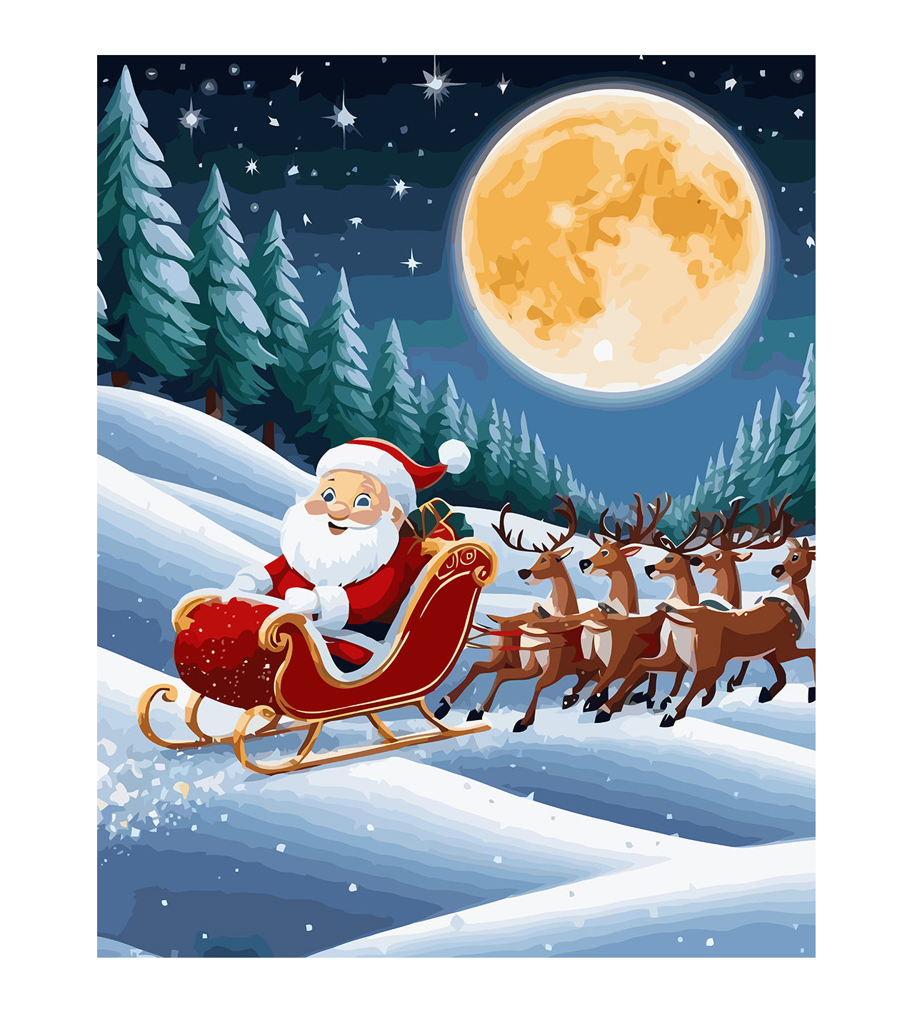 Set Pictură pe numere – Sania Lui Moș Crăciun 6168