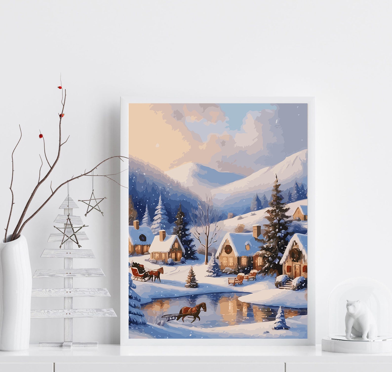 Set Pictură pe numere – Iarna În Orășel 6200