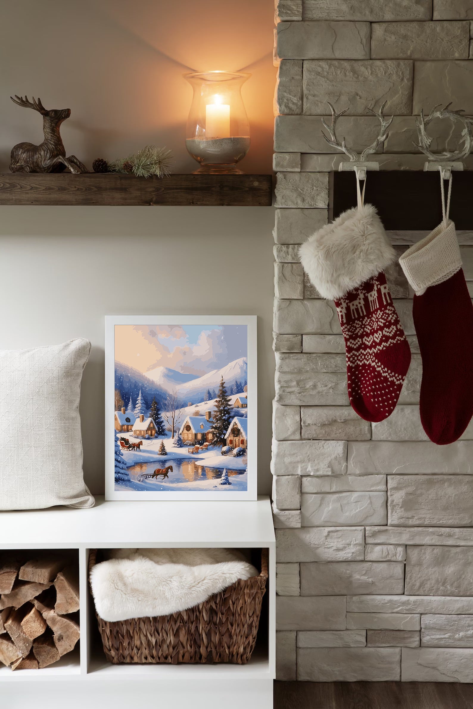 Set Pictură pe numere – Iarna În Orășel 6200