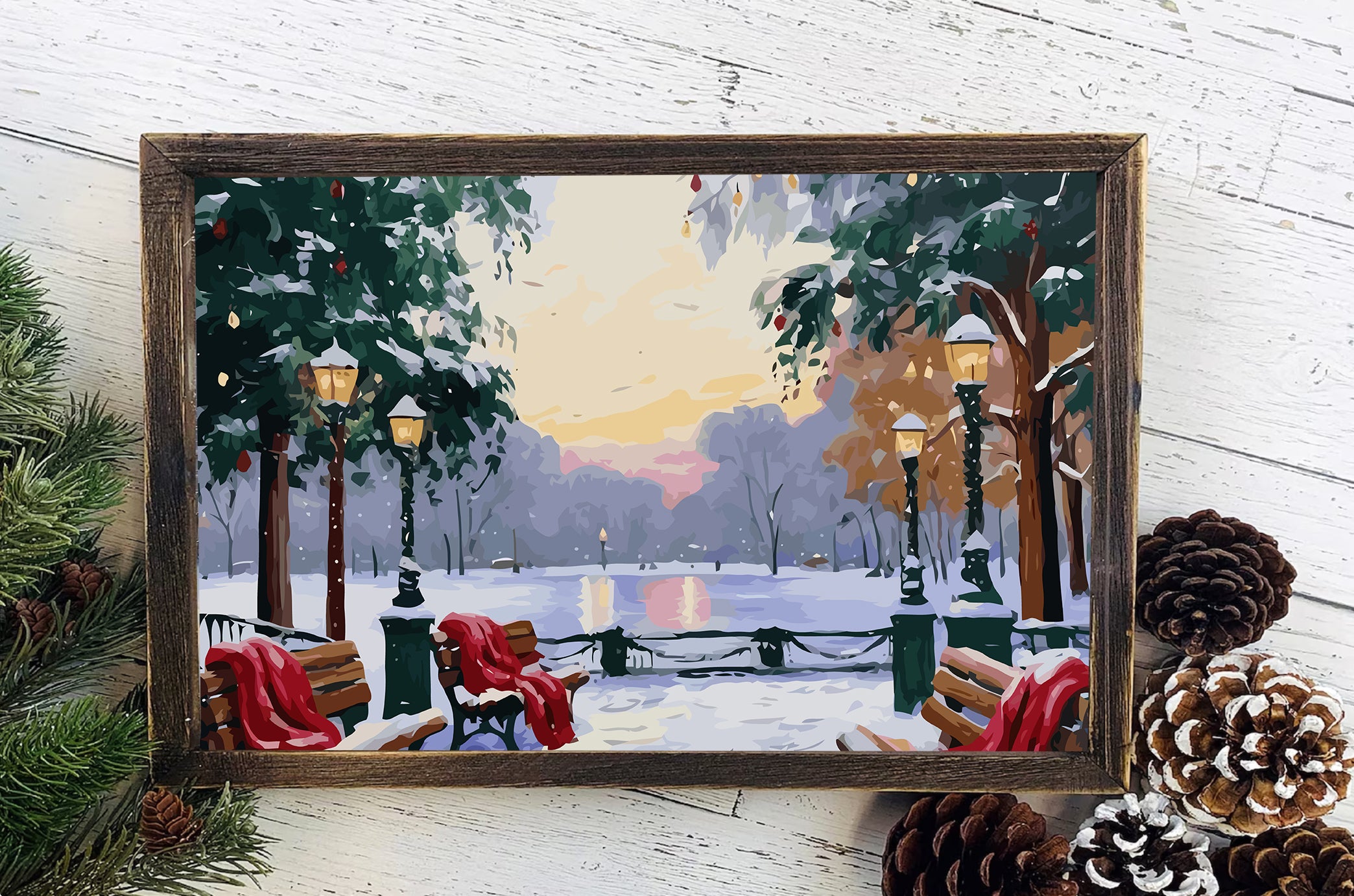 Set Pictură pe numere – Iarna În Orășel 6201