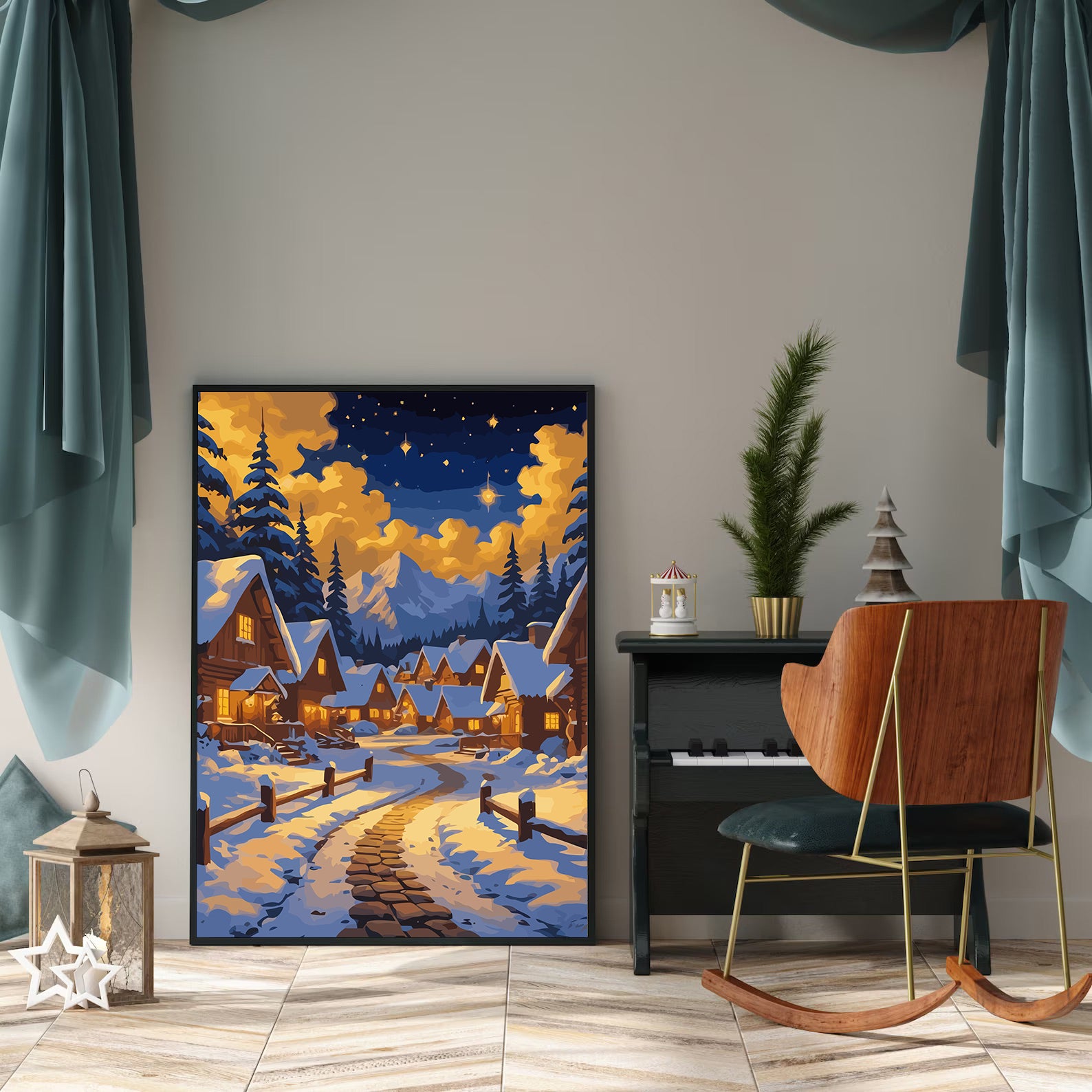 Set Pictură pe numere – Noapte Magică De Iarnă 6203