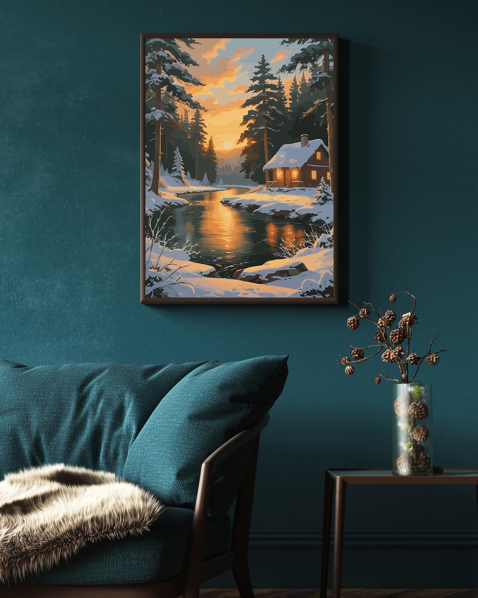 Set Pictură pe numere – Căsuță În Pădurea De Iarnă 6209