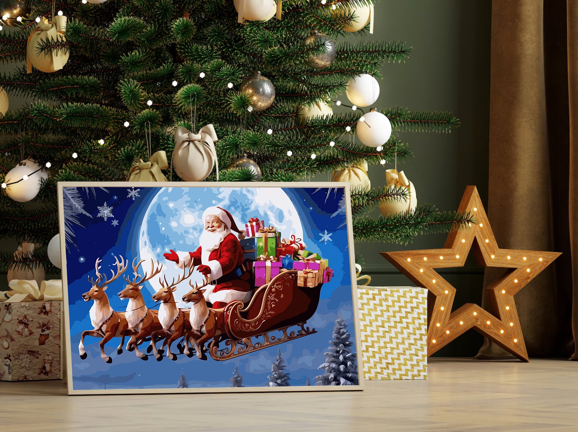 Set Pictură pe numere – Sania Lui Moș Crăciun 6223