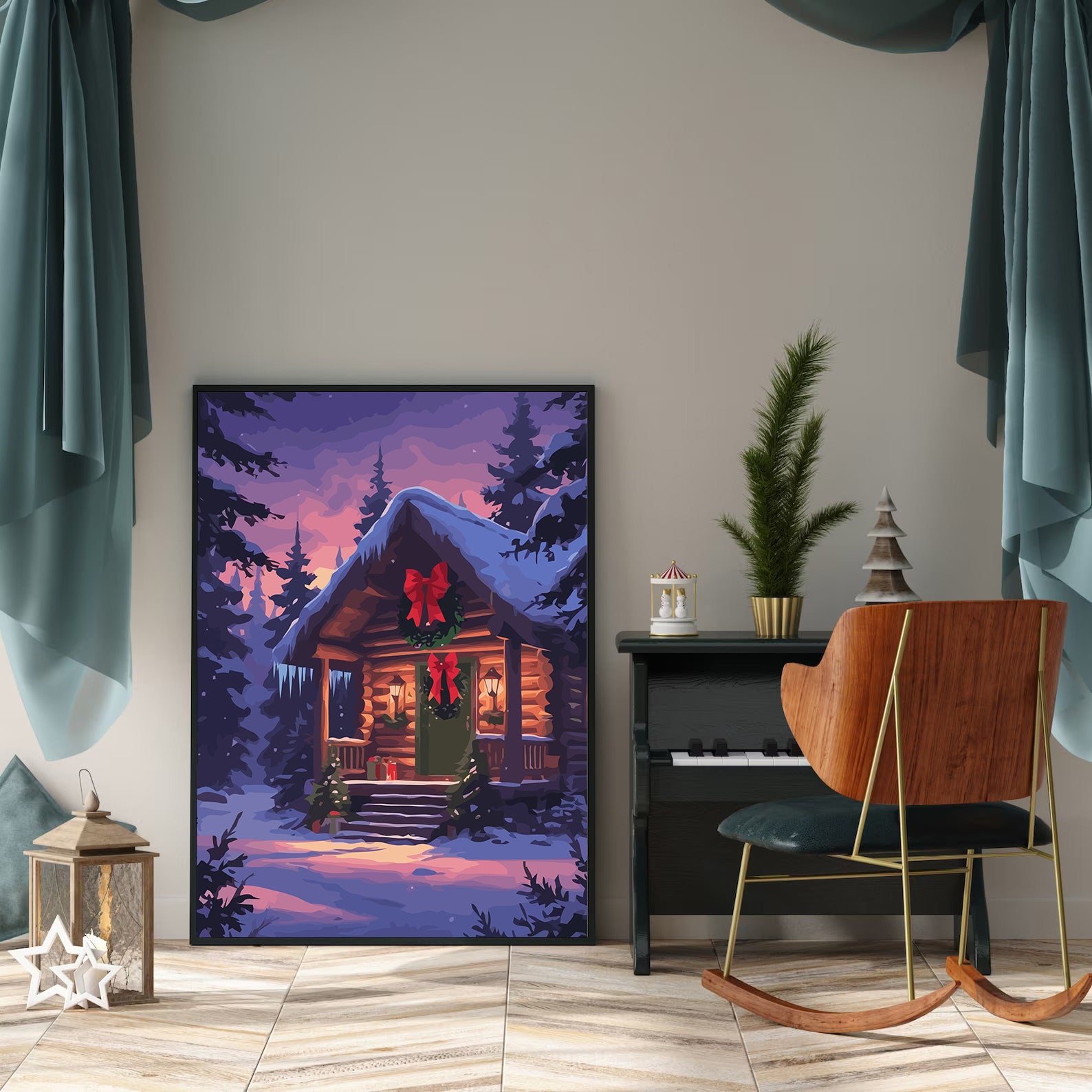 Set Pictură pe numere – Căsuță În Pădure Iarna 6234