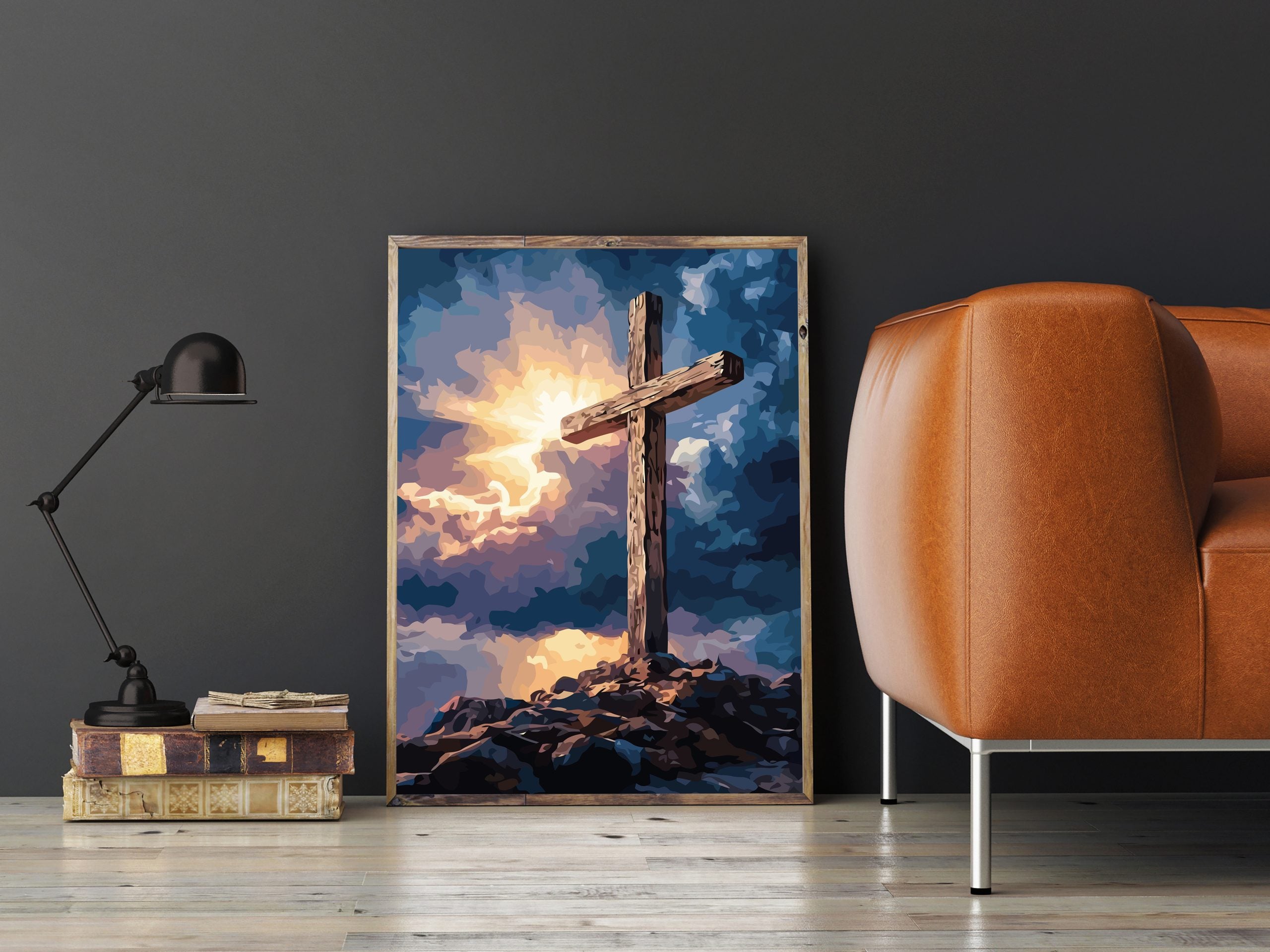 Set Pictură pe numere – Crucea Pe Stâncă 6252