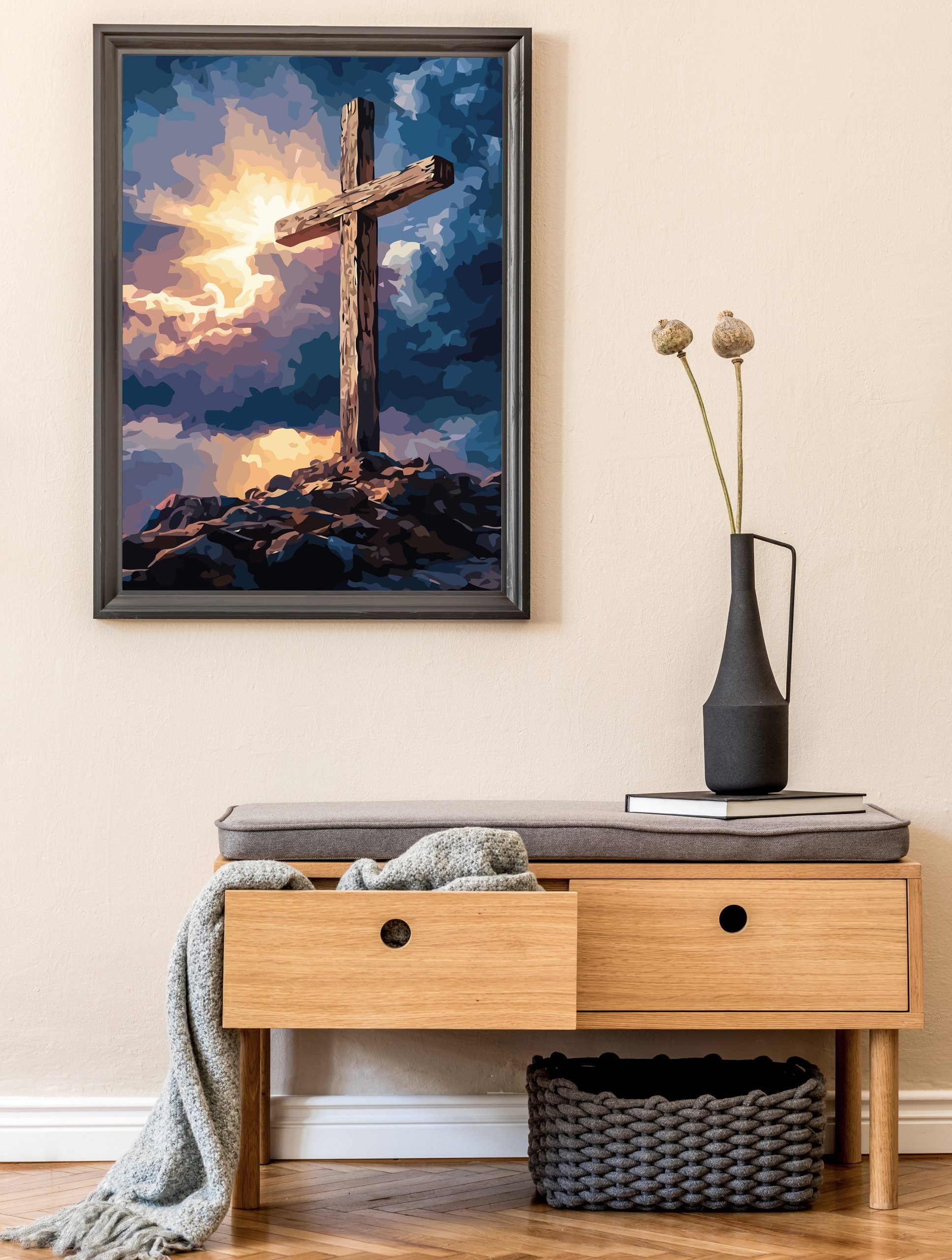 Set Pictură pe numere – Crucea Pe Stâncă 6252