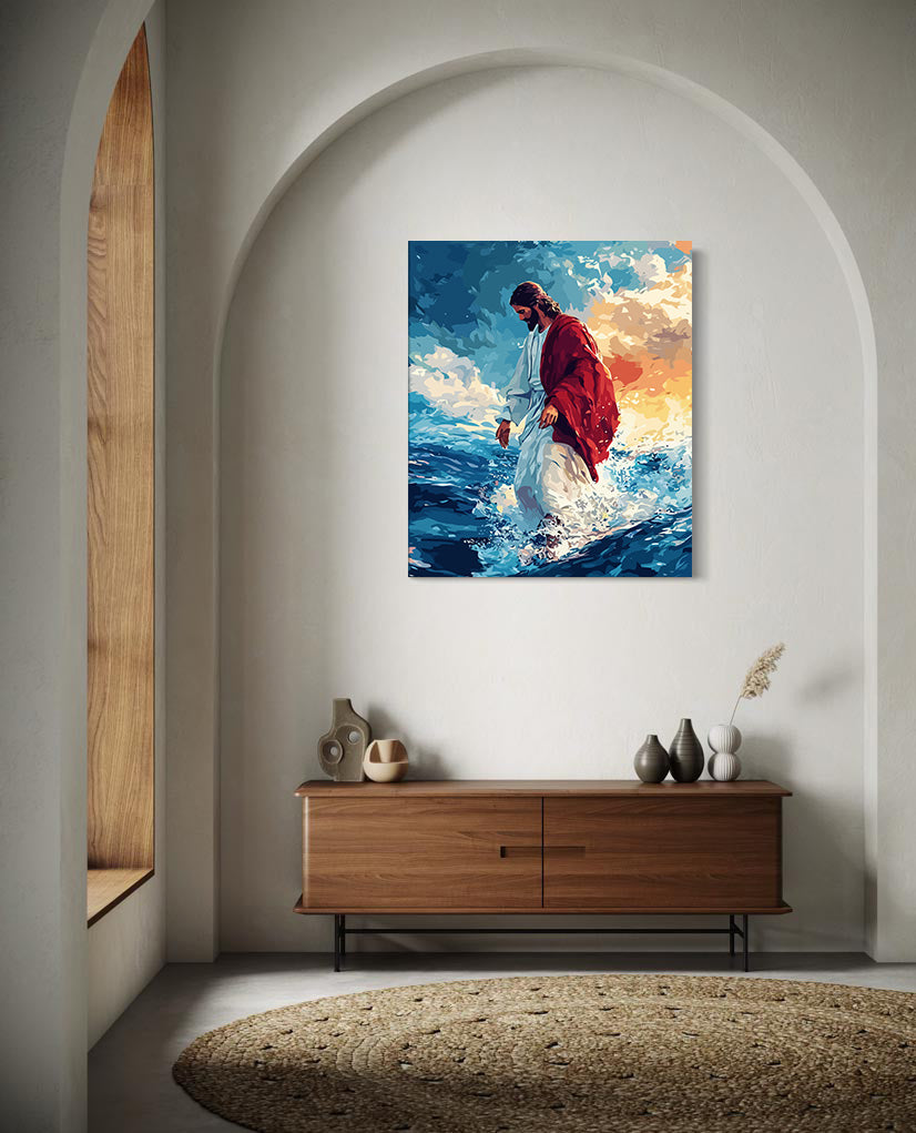 Set Pictură pe numere – Isus Hristos Mergând Pe Apă 6255