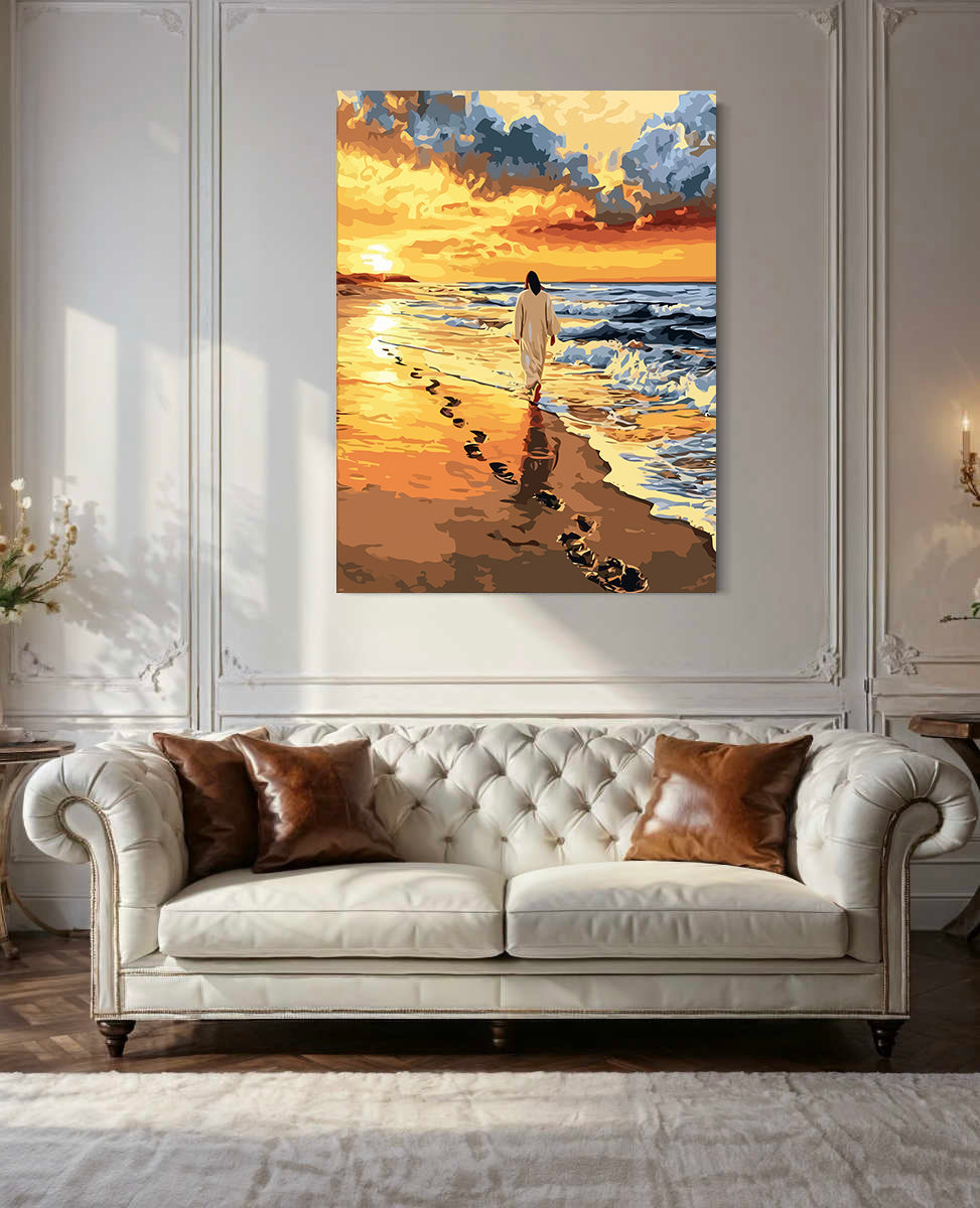 Set Pictură pe numere – Urme De Pași Pe Nisip 6266