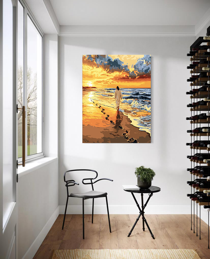 Set Pictură pe numere – Urme De Pași Pe Nisip 6266