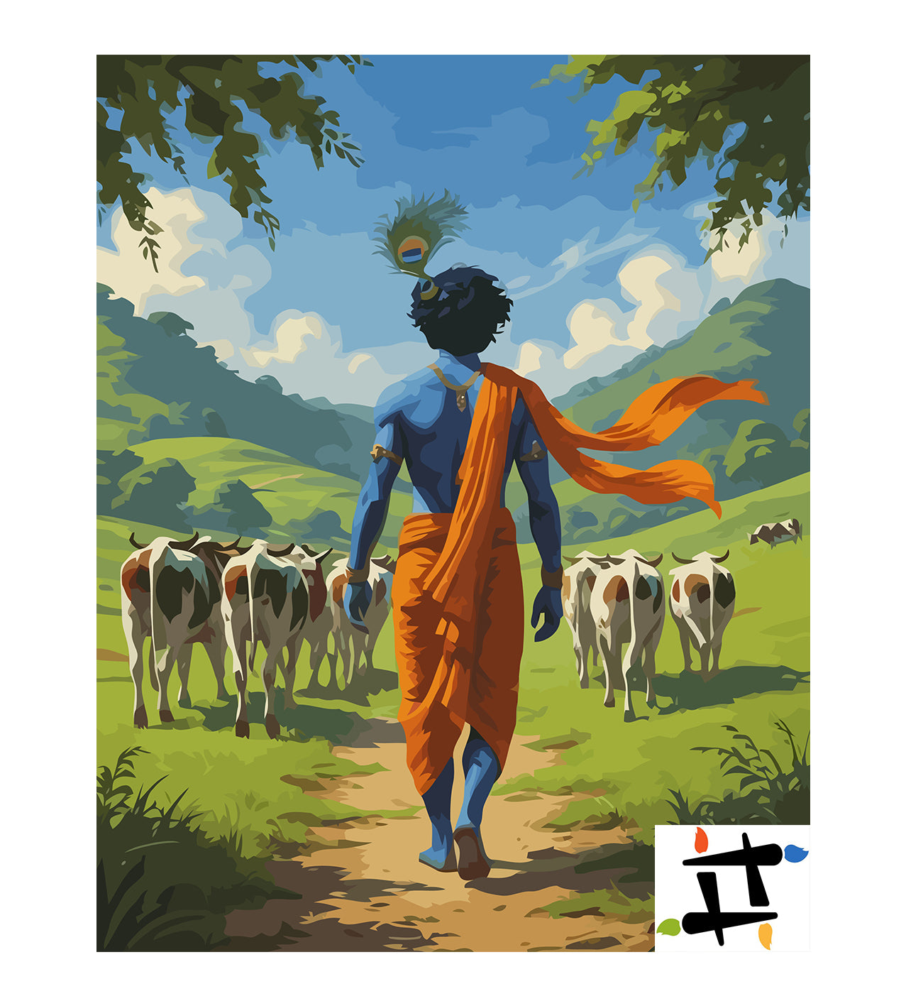 Set Pictură pe numere – Krishna Cu Văcile 6299