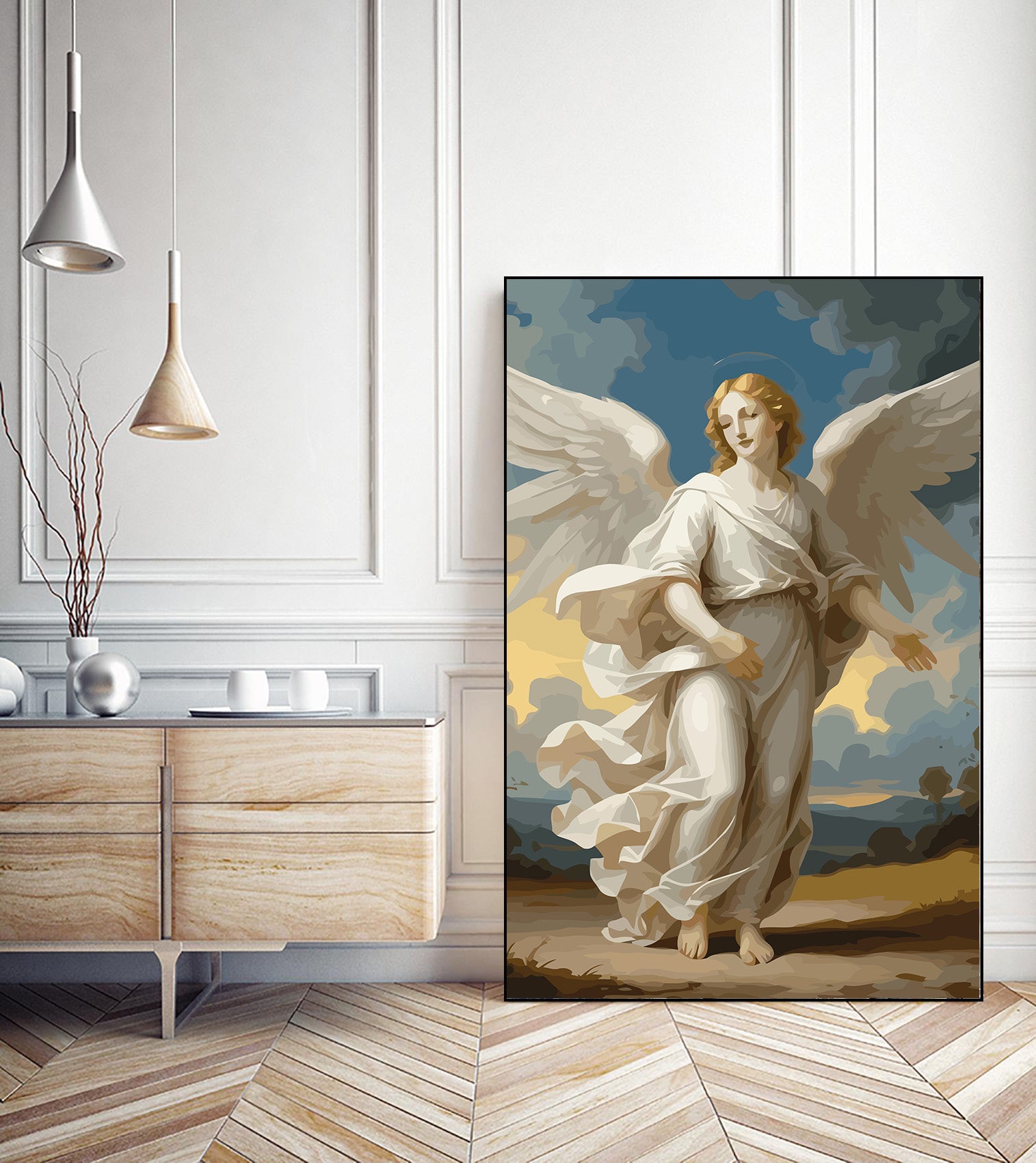 Set Pictură pe numere – Înger Ceresc În Robe Albe 6304