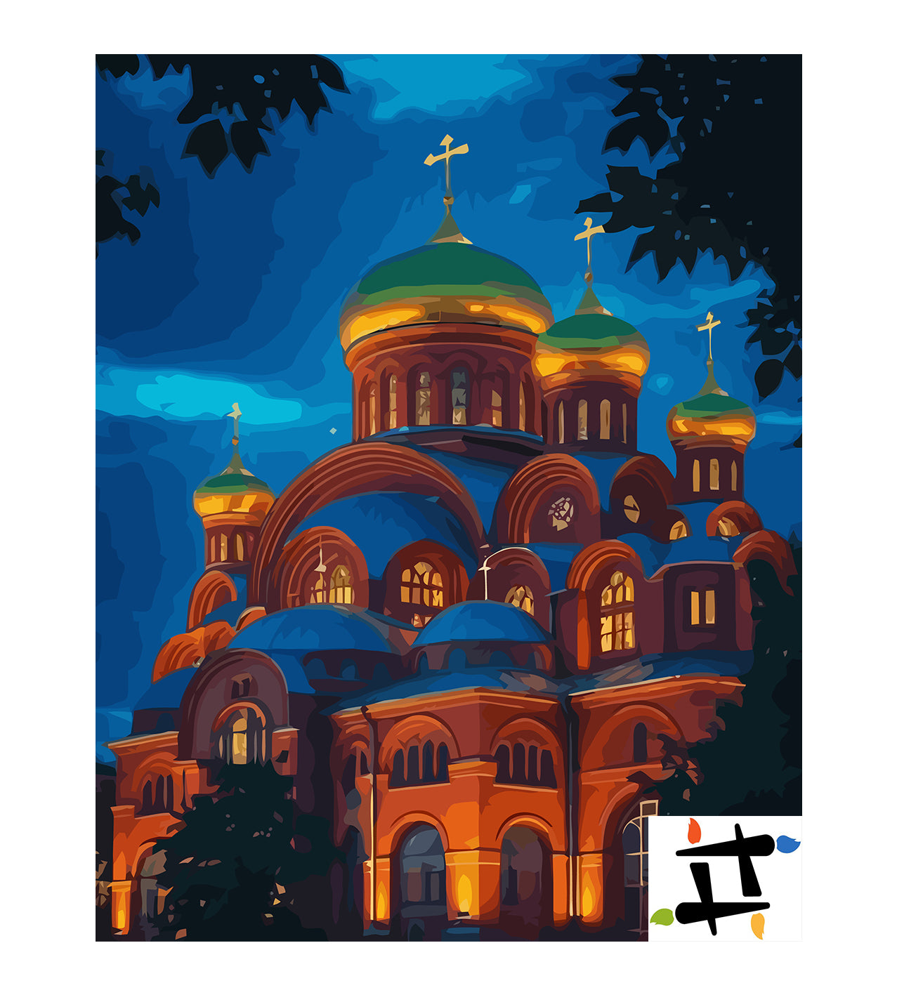 Set Pictură pe numere – Catedrala Bizantină Cu Cupole Aurii 6328