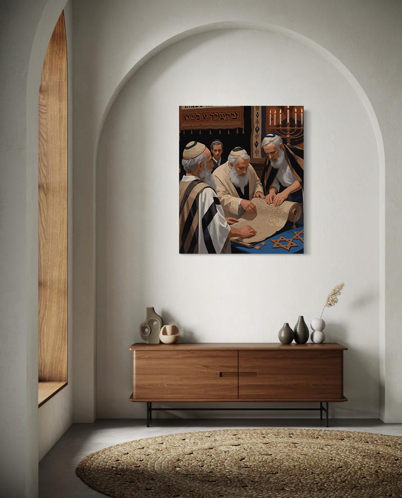 Set Pictură pe numere – Studiul Torei La Sinagogă 6339